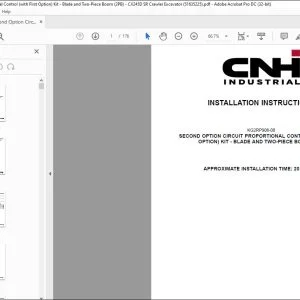 CNH Second Option Circuit Proportional Control Kit Blade & Two-Piece Boom (2PB) CX245D SR Crawler Excavator Installation Instructions Manual 51635225 EN_DE_FR_IT_ES - PDF DOWNLOAD