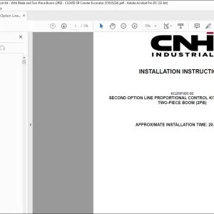 CNH Second Option Line Proportional Control Kit With Blade and Two-Piece Boom (2PB) CX245D SR Crawler Excavator Installation Instructions Manual 51635224 EN_DE_FR_IT_ES - PDF DOWNLOAD