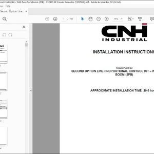 CNH Second Option Line Proportional Control Kit With Two-Piece Boom (2PB) CX245D SR Crawler Excavator Installation Instructions Manual 51635220 EN_DE_IT_FR_ES - PDF DOWNLOAD