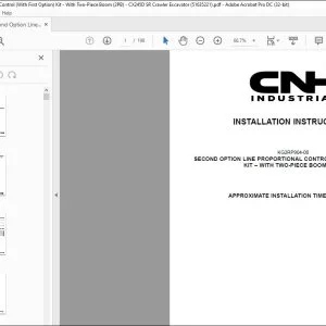 CNH Second Option Line Proportional Control (With First Option) Kit With Two-Piece Boom (2PB) CX245D SR Crawler Excavator INSTALLATION INSTRUCTIONS MANUAL 51635221 - PDF DOWNLOAD