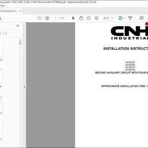 CNH Second auxiliary circuit with four-way joystick E26C E30C CX26C CX30C Mini excavator Installation Instructions Manual 47760002 EN_FR_DE_IT_ES - PDF DOWNLOAD