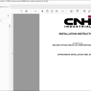 CNH Second option circuit kit (proportional control) CX130D Crawler excavator Installation Instructions Manual 47900067 EN_DE_IT_FR_ES - PDF DOWNLOAD