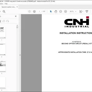 CNH Second-option circuit (pedal) kit CX250D Long reach Crawler excavator Installation Instructions Manual 47880495 EN_DE_IT_FR_ES - PDF DOWNLOAD