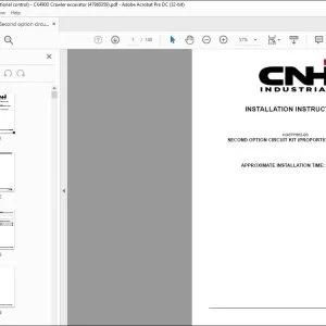 CNH Second option circuit (proportional control) CX490D Crawler excavator Installation Instructions Manual 47960359 EN_FR_DE_IT_ES - PDF DOWNLOAD