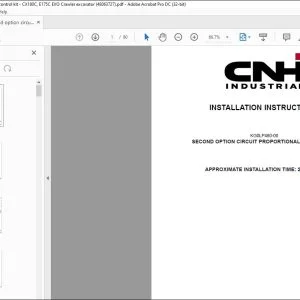 CNH Second option circuit proportional control kit CX180C E175C EVO Crawler excavator Installation Instructions Manual 48063727 EN_ES - PDF DOWNLOAD
