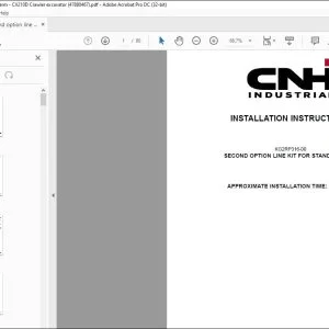 CNH Second option line kit for standard arm CX210D Crawler excavator Installation Instructions Manual 47880467 EN_DE_FR_IT_ES - PDF DOWNLOAD