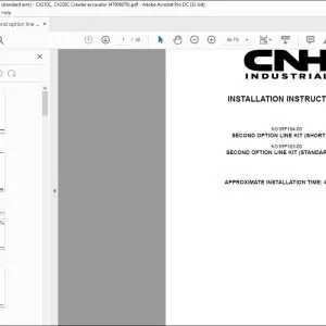 CNH Second option line kit (short arm) (standard arm) CX210C CX220C Crawler excavator Installation Instructions Manual 47906070 EN_DE_FR_IT_ES - PDF DOWNLOAD