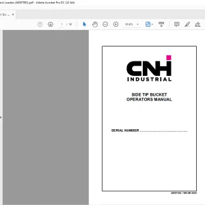 CNH Side Tip Bucket for Skid Steer and Compact Track Loaders OPERATORS MANUAL 48087992 - PDF DOWNLOAD (EN-IT-ES-DE-FR)