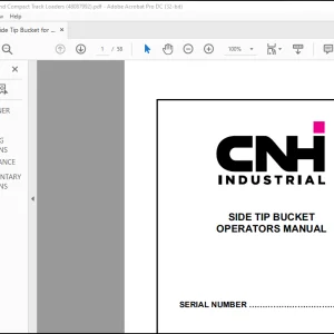 CNH Side Tip Bucket for Skid Steer and Compact Track Loaders Opertors Manual(48087992) - PDF DOWNLOAD