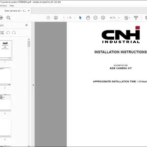 CNH CX130D Excavator Side Camera Kit Installation Manual (47880483) PDF