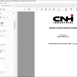 CNH Side camera kit CX350C CX380C Crawler excavator Installation Instructions Manual 47906065 EN_ZH - PDF DOWNLOAD