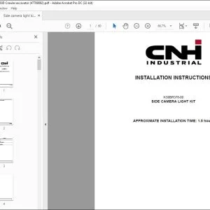 CNH Side camera light kit CX250D Crawler excavator Installation Instructions Manual 47789082 EN_DE_IT_FR_ES - PDF DOWNLOAD