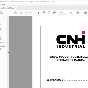 CNH Snow Plough, Dozer Blade for Skid Steer and Compact Track Loaders Opertors Manual(48088006)  - PDF DOWNLOAD
