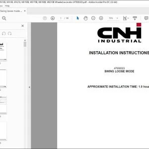 CNH WX/WE Excavator Swing Loose Mode Install Manual (47938330) PDF