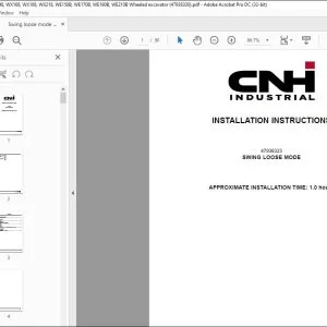 CNH Swing loose mode WX148 WX168 WX188 WX218 WE150B WE170B WE190B WE210B Wheeled excavator Installation Instructions Manual 47938330 EN_DE_IT_FR_ES - PDF DOWNLOAD