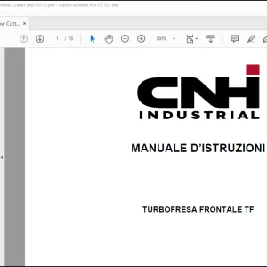CNH TF Front Snow Cutter-Blower for Compact Wheel Loader MANUALE D’ISTRUZIONI(48018016) -  PDF DOWNLOAD (Italian)