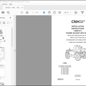 CNH TX130 - 140 - 170 POWER SOCKET WITH REEL Installation Instructions Manual EN_ES_DE_IT_FR(603.67.149.00)  - PDF DOWNLOAD