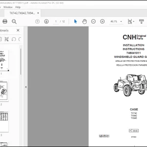 CNH TX742,TX842,TX945 Telehandlers INSTALLATION INSTRUCTIONS MANUAL(87718831)  - PDF DOWNLOAD