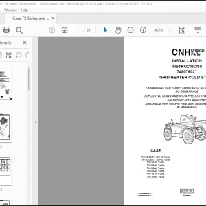 CNH Telehandlers Case TX Series and NH LM Series Grid Heater Cold Start Kits INSTALLATION INSTRUCTIONS MANUAL(84152807)  - PDF DOWNLOAD