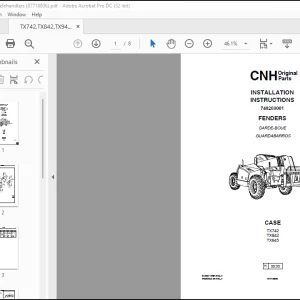 CNH Telehandlers TX742 TX842 TX945 FENDERS INSTALLATION INSTRUCTIONS MANUAL(87718806)- PDF DOWNLOAD