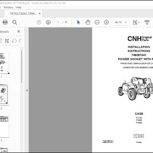 CNH Telehandlers TX742 TX842 TX945 POWER SOCKET WITH REEL INSTALLATION INSTRUCTIONS MANUAL(87718828)  - PDF DOWNLOAD