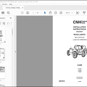 CNH Telehandlers TX742 TX842 TX945 ROAD LIGHTS INSTALLATION INSTRUCTIONS MANUAL(87718835)_EN_FR_ES - PDF DOWNLOAD