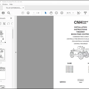 CNH Telehandlers TX,LM BOOM FINE CONTROL INSTALLATION INSTRUCTIONS MANUAL(87696043) - PDF DOWNLOAD