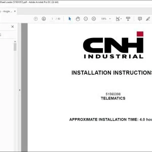 CNH Telematics Angle Broom for Compact Wheel Loader 51561057 Manual - PDF DOWNLOAD