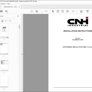 CNH Telematics kit CX17C E17C Excavator Installation Instructions Manual 48045133 EN_DE_IT_FR_ES - PDF DOWNLOAD