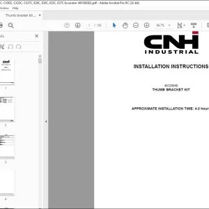 CNH Thumb bracket kit CX26C CX30C CX33C CX37C E26C E30C E33C E37C Excavator Installation Instructions Manual 48188282 EN_DE_IT_FR_ES - PDF DOWNLOAD