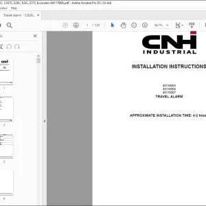 CNH Travel alarm CX26C CX33C CX37C E26C E33C E37C Excavator Installation Instructions Manual 48117998 EN_DE_IT_FR_ES - PDF DOWNLOAD