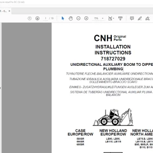 CNH UNIDIRECTIONAL AUXILIARY BOOM TO DIPPER PLUMBING 580SR - 590SR - 695SR Manual 6045895884 - PDF DOWNLOAD