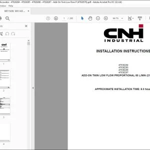 CNH WE150B WX148 Wheeled Excavator ADD-ON TWIN LOW FLOW PROPORTIONAL 80 L/MIN (21.13 US GPM) INSTALLATION INSTRUCTIONS MANUAL 47630570 EN_DE_FR_ES_IT - PDF DOWNLOAD