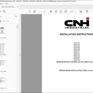 CNH WE170B WE190B WX168 WX188 Wheeled Excavator GRAB ROTATION CONTROL KIT 22 L/MIN (6 US GPM) INSTALLATION INSTRUCTIONS MANUAL 47669046 EN_DE_FR_ES_IT - PDF DOWNLOAD