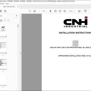 CNH WE170B WX168 Wheeled Excavator ADD-ON TWIN LOW FLOW PROPORTIONAL 80 L/MIN (21.13 US GPM) INSTALLATION INSTRUCTIONS MANUAL 47630574 EN_DE_FR_ES_IT - PDF DOWNLOAD
