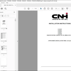 CNH WE210B WX218 Wheeled Excavator 47435385 47435387 47435390 47435391 47435394 47435395 Crawler excavator Installation Instructions Manual 47669047 EN_DE_IT_FR_ES - PDF DOWNLOAD