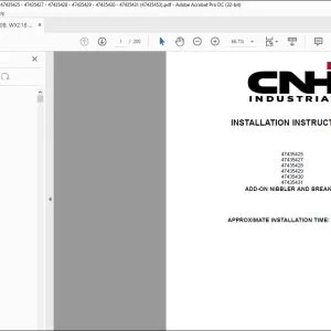 CNH WE210B WX218 Wheeled Excavator 47435425 47435427 47435428 47435429 47435430 47435431 Installation Instructions Manual 47435453 EN_DE_IT_FR_ES - PDF DOWNLOAD