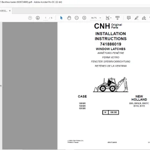 CNH WINDOW LATCHES INSTALLATION INSTRUCTIONS 580SR 590SR 695SR B95 B95LR B95TC B110 B115 Backhoe loader Manual 6036724800 - PDF DOWNLOAD (EN-IT-ES-DE-FR)