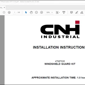 CNH WINDSHIELD GUARD KIT 621G 721G W130 W170 D INSTALLATION INSTRUCTIONS MANUAL(47911514) - PDF DOWNLOAD