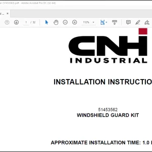 CNH WINDSHIELD GUARD KIT 721G W170 D INSTALLATION INSTRUCTIONS MANUAL(51453563) - PDF DOWNLOAD