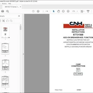 CNH WX165 TIER III Series 2 Wheeled Excavator Installation Instructions Manual 84198251 EN_DE_IT_FR_ES - PDF DOWNLOAD
