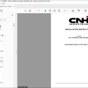 CNH WX185 Tier 3 Wheeled Excavator 84198695 Add-On Nibbler and Breaker Installation Instructions Manual 84198691 EN_DE_IT_FR_ES - PDF DOWNLOAD
