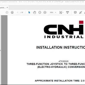 CNH Wheel Loader 1021G 1121G 521G 621G 721G 821G 921G W110 D W130 D W170 D 3-function joystick to 3-function lever (electro-hydraulic) conversion kit Installation Instructions Manual(47930785) - PDF DOWNLOAD