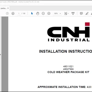 CNH Wheel Loader 1021G 1121G Cold Weather Package Kit Installation Instructions Manual(48027968)- PDF DOWNLOAD