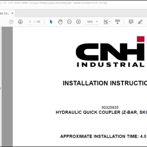 CNH Wheel Loader 121F XT, 21F XT, W50C TC, W60C TC Hydraulic provision Installation Instructions Manual(48117502)-PDF DOWNLOAD