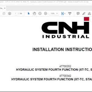 CNH Wheel Loader 121F XT, 21F XT, W50C TC, W60C TC Hydraulic system fourth function (XT-TC, skid coupler) Installation Instructions Manual(47707681)_EN_FR_ES_DE_IT - PDF DOWNLOAD