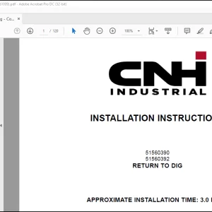 CNH Wheel Loader 121F ZB 21F ZB 221F HS 221F STD 321F HS 321F STD  W50C ZB W60C ZB W70C HS W80C W80C HS Return to Dig Installation Instructions Manual(51561009) - PDF DOWNLOAD