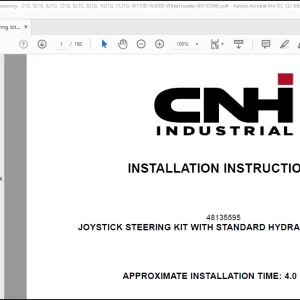 CNH Wheel Loader 21G, 521G, 621G, 721G, 821G, 921G, 1021G, 1121G, JOYSTICK STEERING KIT WITH STANDARD HYDRAULIC STEERING Installation Instructions Manual(48135596)_EN_FR_ES_DE_IT - PDF DOWNLOAD
