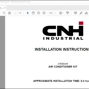 CNH Wheel Loader 521G, W110 D Air conditioner kit Installation Instructions Manual(47923565)-PDF DOWNLOAD