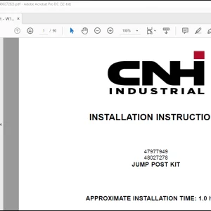 CNH Wheel Loader 521G W110 D Jump Post Kit Installation Instructions Manual(48027282) - PDF DOWNLOAD
